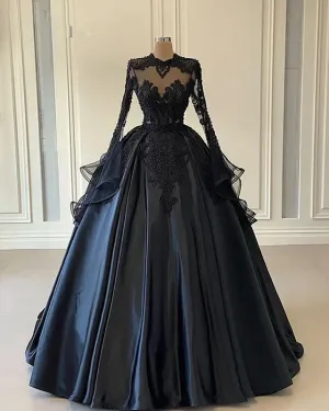 kamahe Custom Black African Wedding Gown, Satin Black Wedding Dress, African evening prom Dress