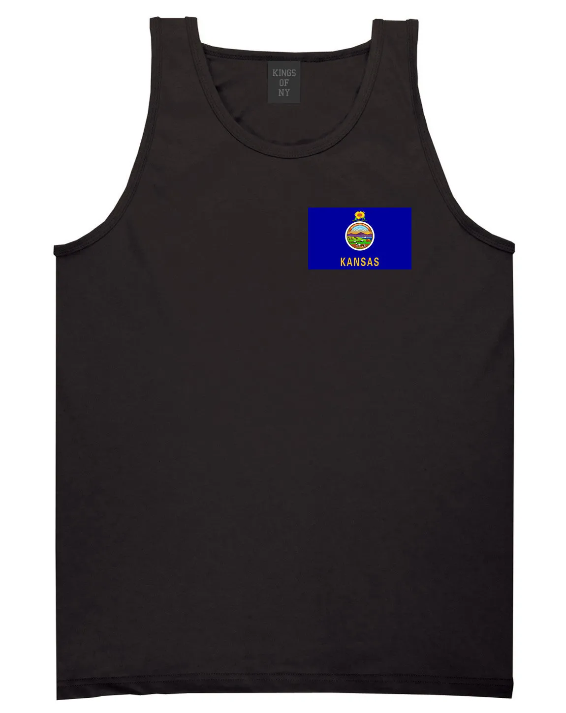 Kansas State Flag KS Chest Mens Tank Top T-Shirt