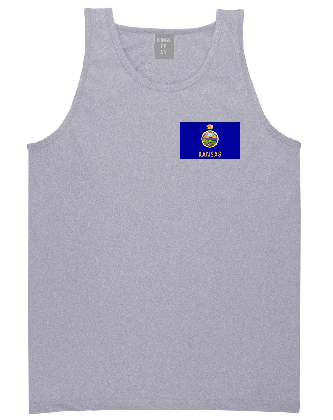 Kansas State Flag KS Chest Mens Tank Top T-Shirt