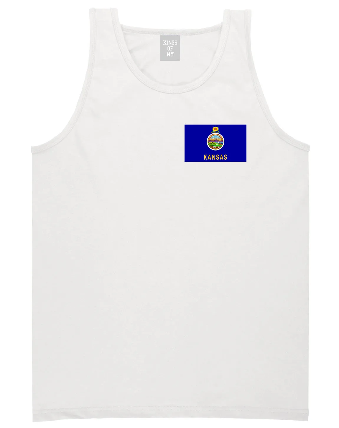 Kansas State Flag KS Chest Mens Tank Top T-Shirt