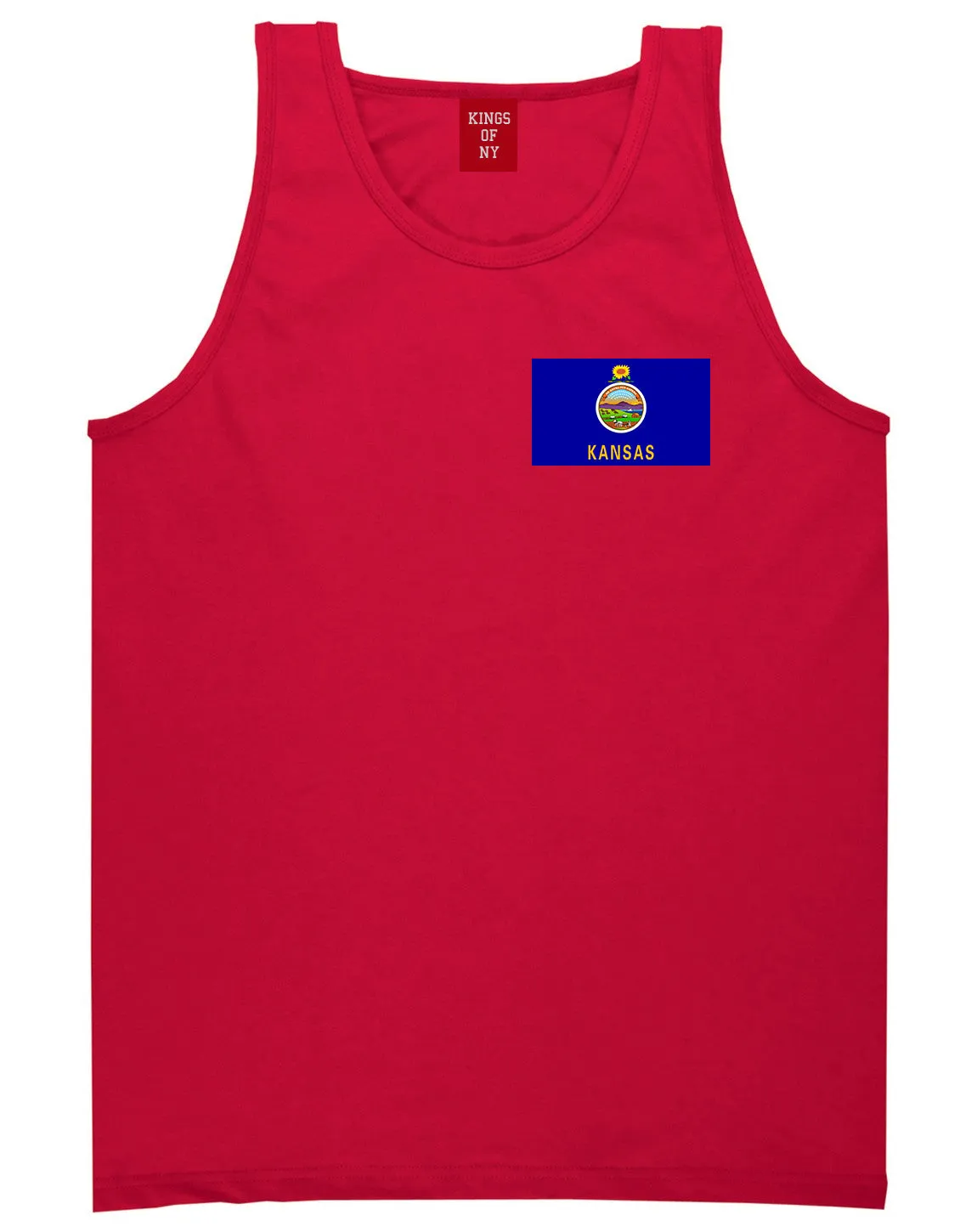 Kansas State Flag KS Chest Mens Tank Top T-Shirt