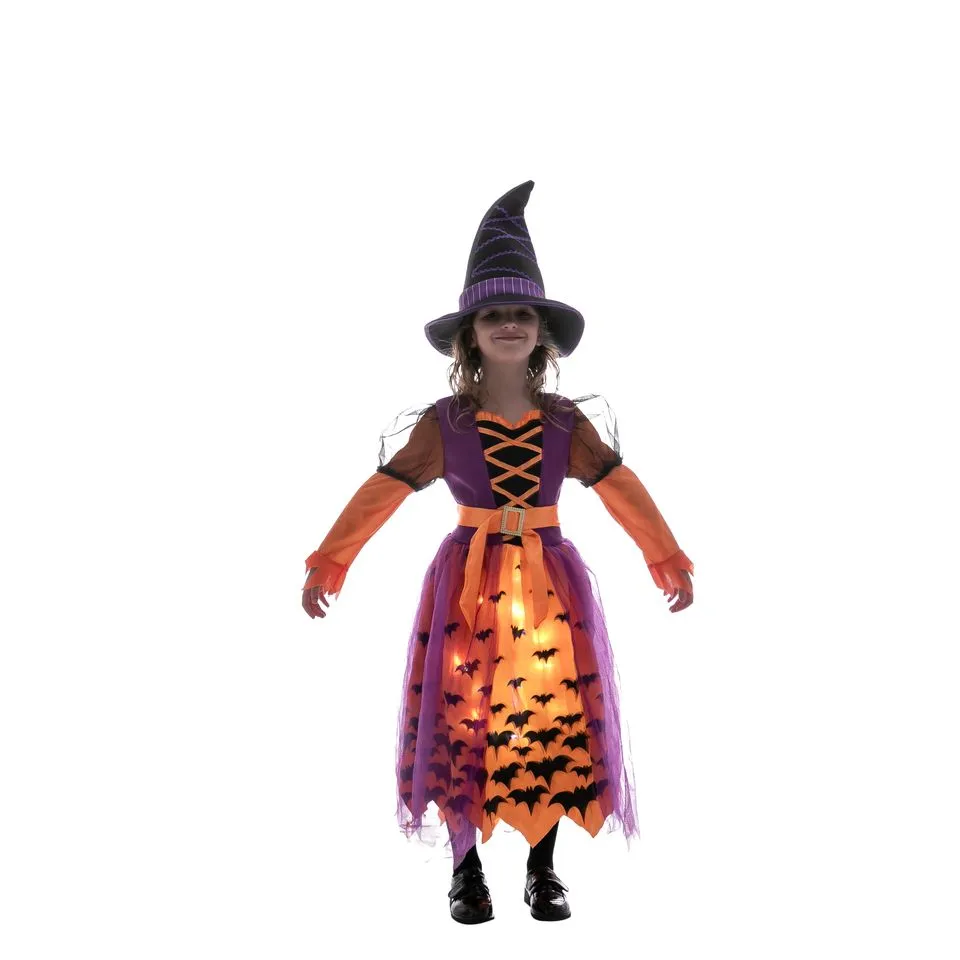 LED Light Up Polka Dots Witch Tutu Costume For Role Play Cosplay- Child