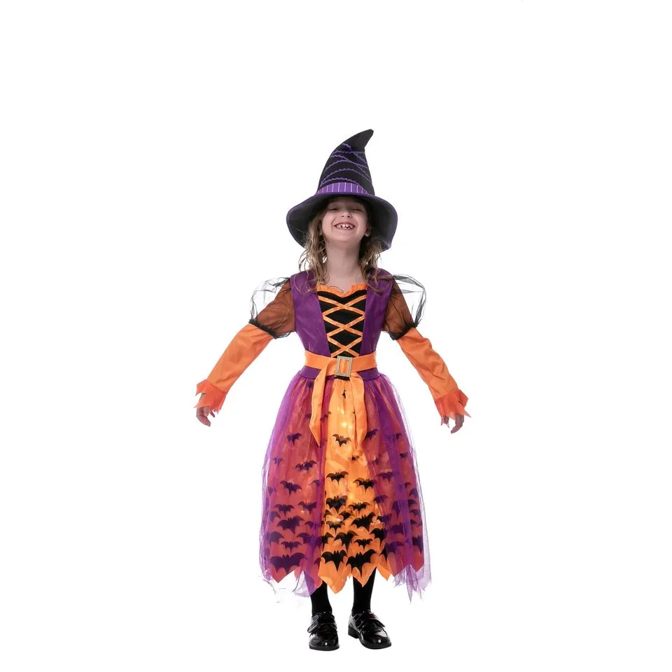 LED Light Up Polka Dots Witch Tutu Costume For Role Play Cosplay- Child
