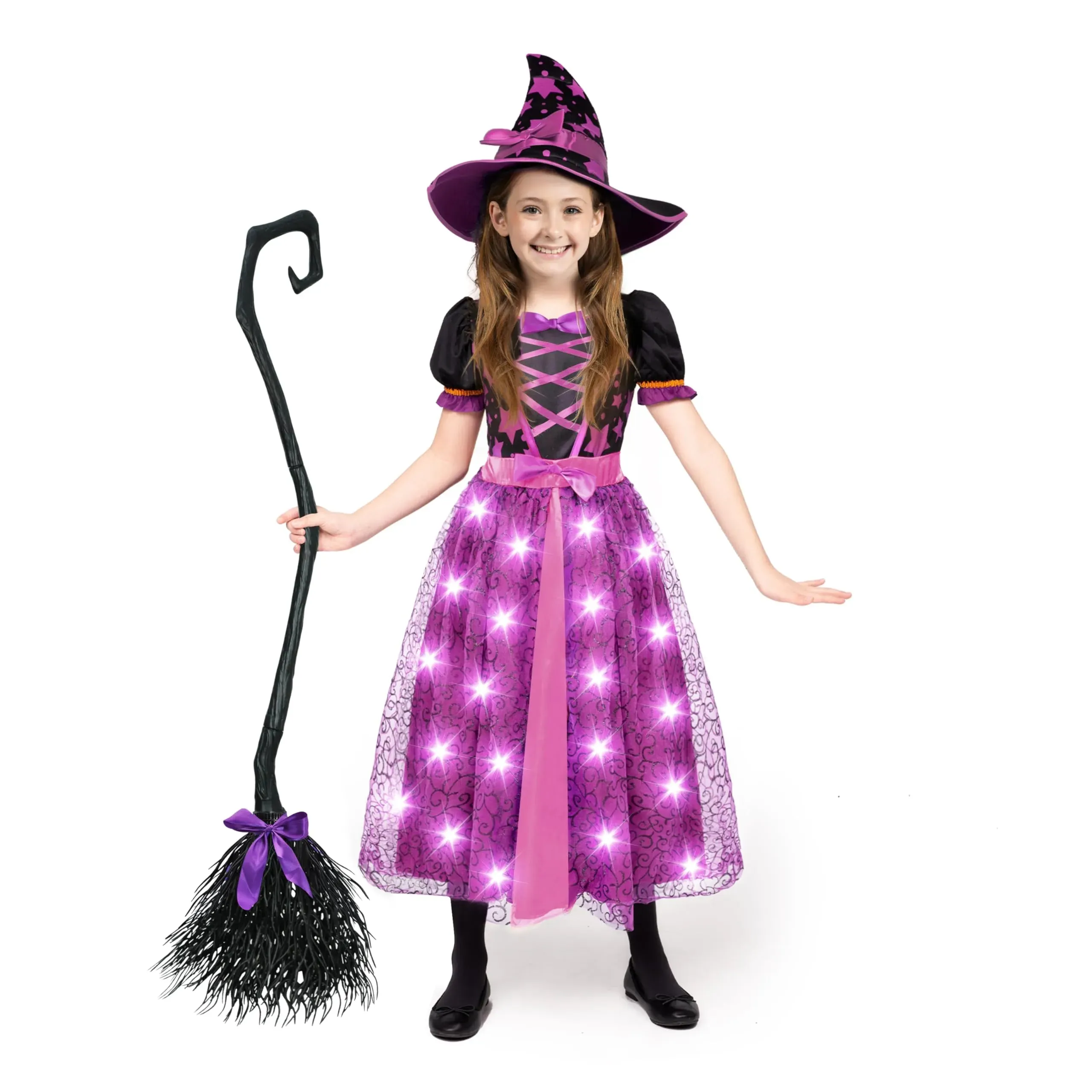 Light Up Purple Witch Costume for Toddler Girls