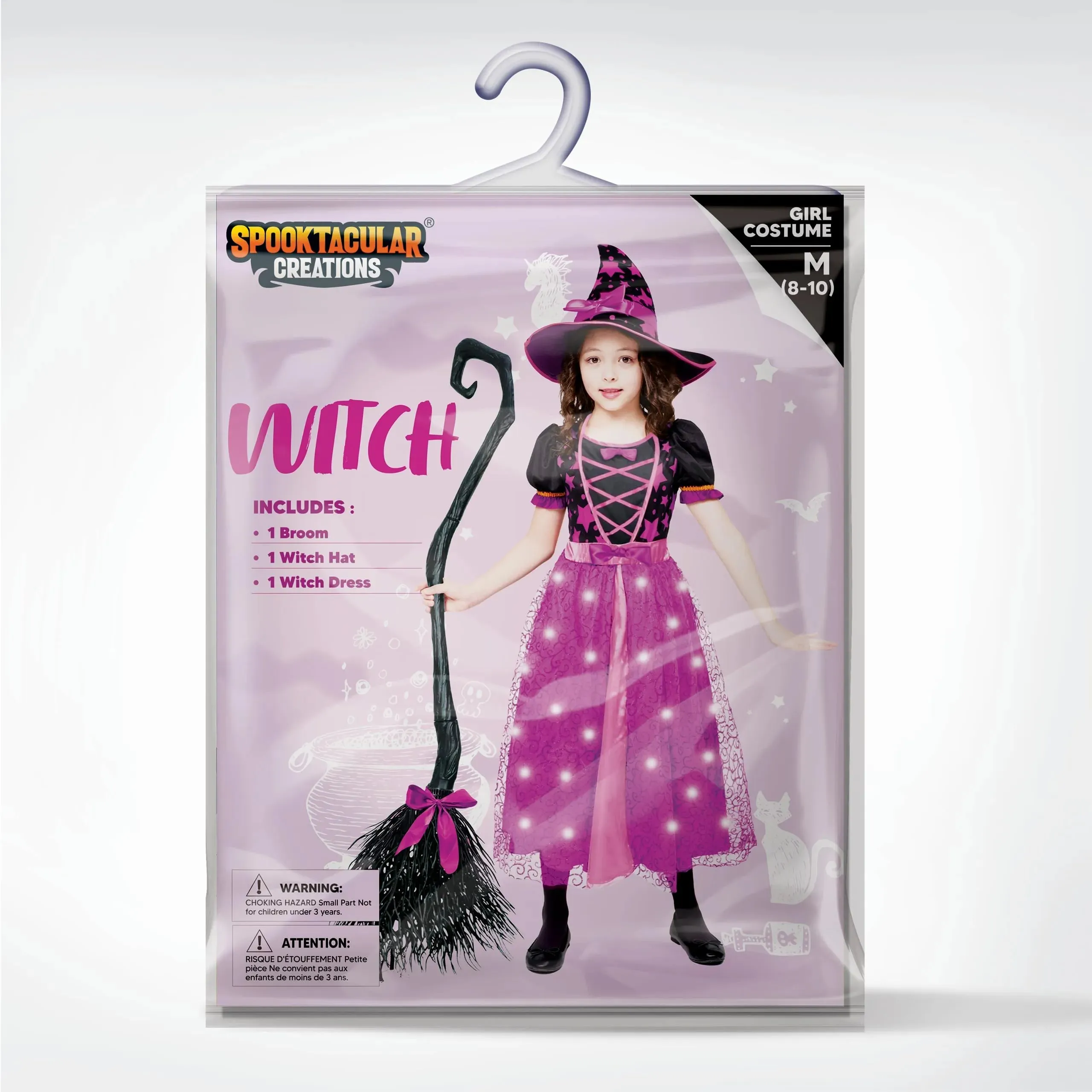 Light Up Purple Witch Costume for Toddler Girls