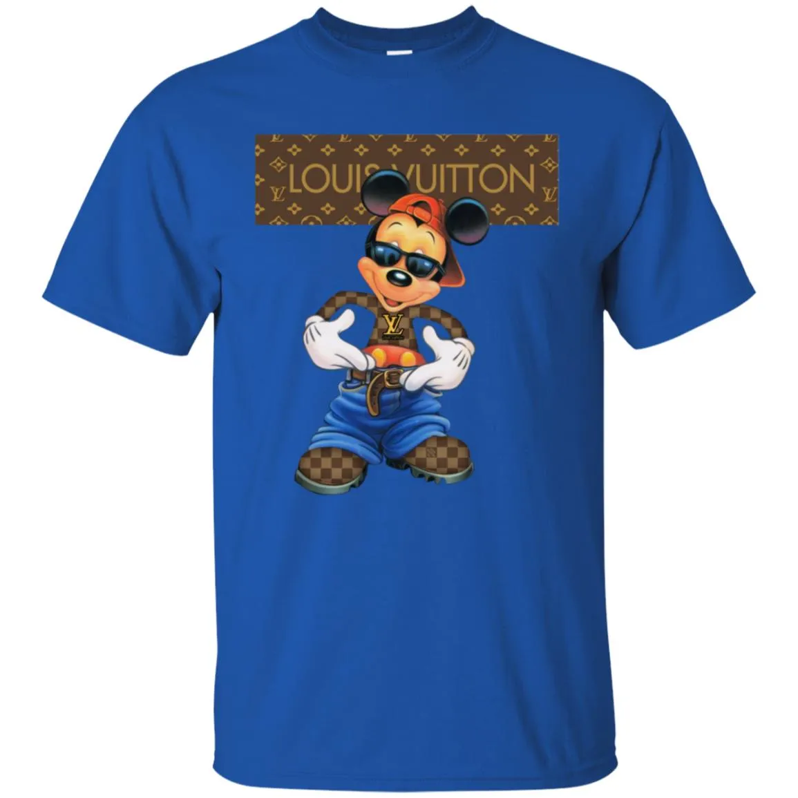 Louis Vuitton Mickey Mouse Cartoon T-shirt Men Cotton T-Shirt