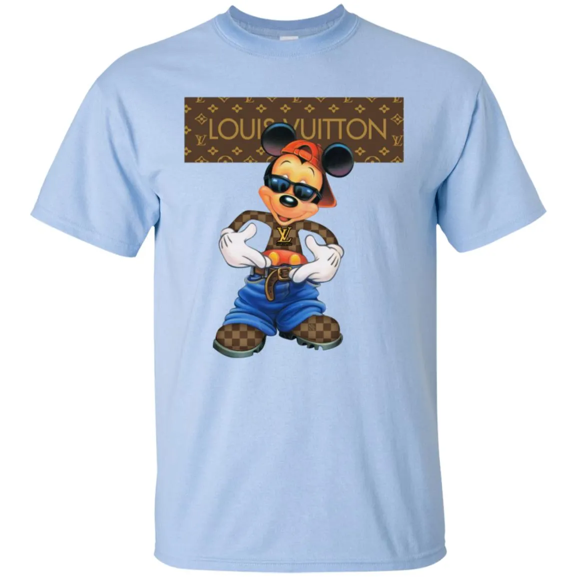 Louis Vuitton Mickey Mouse Cartoon T-shirt Men Cotton T-Shirt