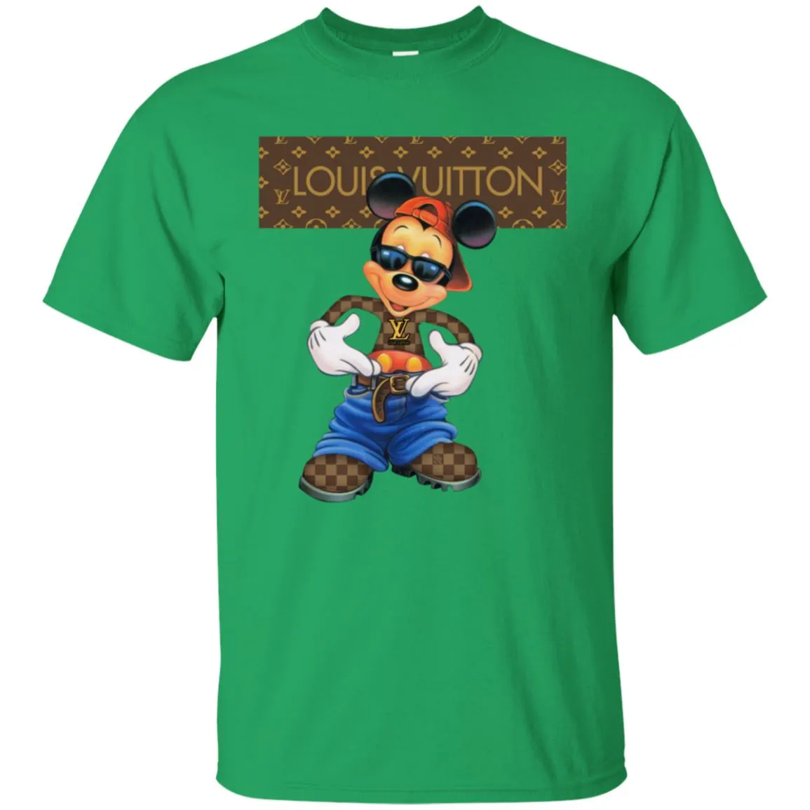 Louis Vuitton Mickey Mouse Cartoon T-shirt Men Cotton T-Shirt