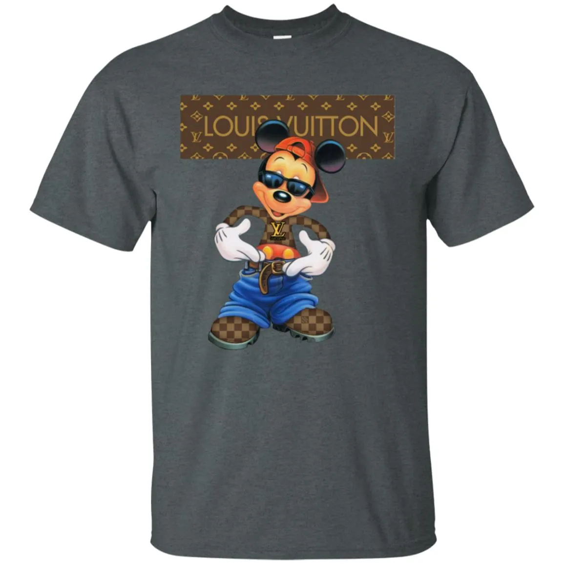 Louis Vuitton Mickey Mouse Cartoon T-shirt Men Cotton T-Shirt