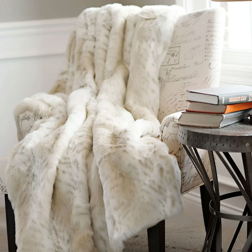 Lynx Faux Fur Throw Blanket by Fabulous Furs | Limited Edition
