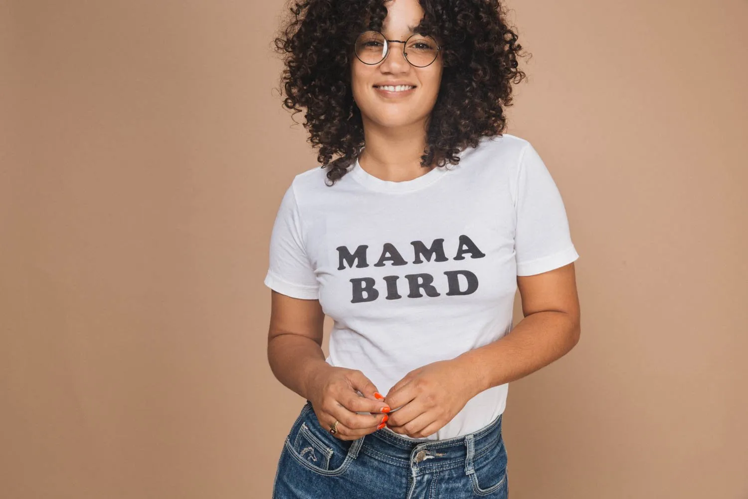 Mama bird t-shirt the original cream