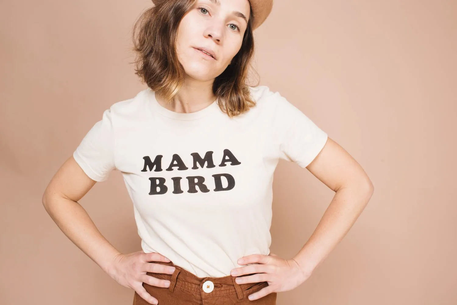 Mama bird t-shirt the original cream