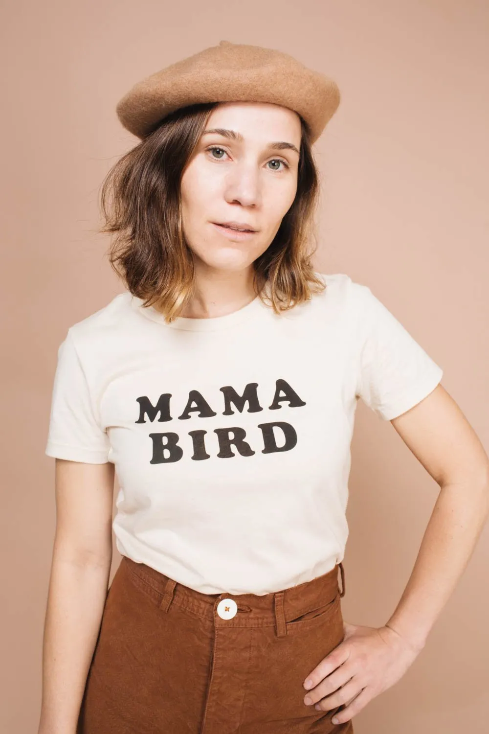 Mama bird t-shirt the original cream