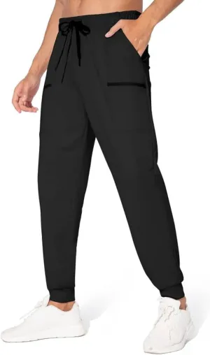 Mens Joggers Quick Dry Pants Golf Lightweight Yoga Workout Running Waterproof Water Resistant Sweatpants
