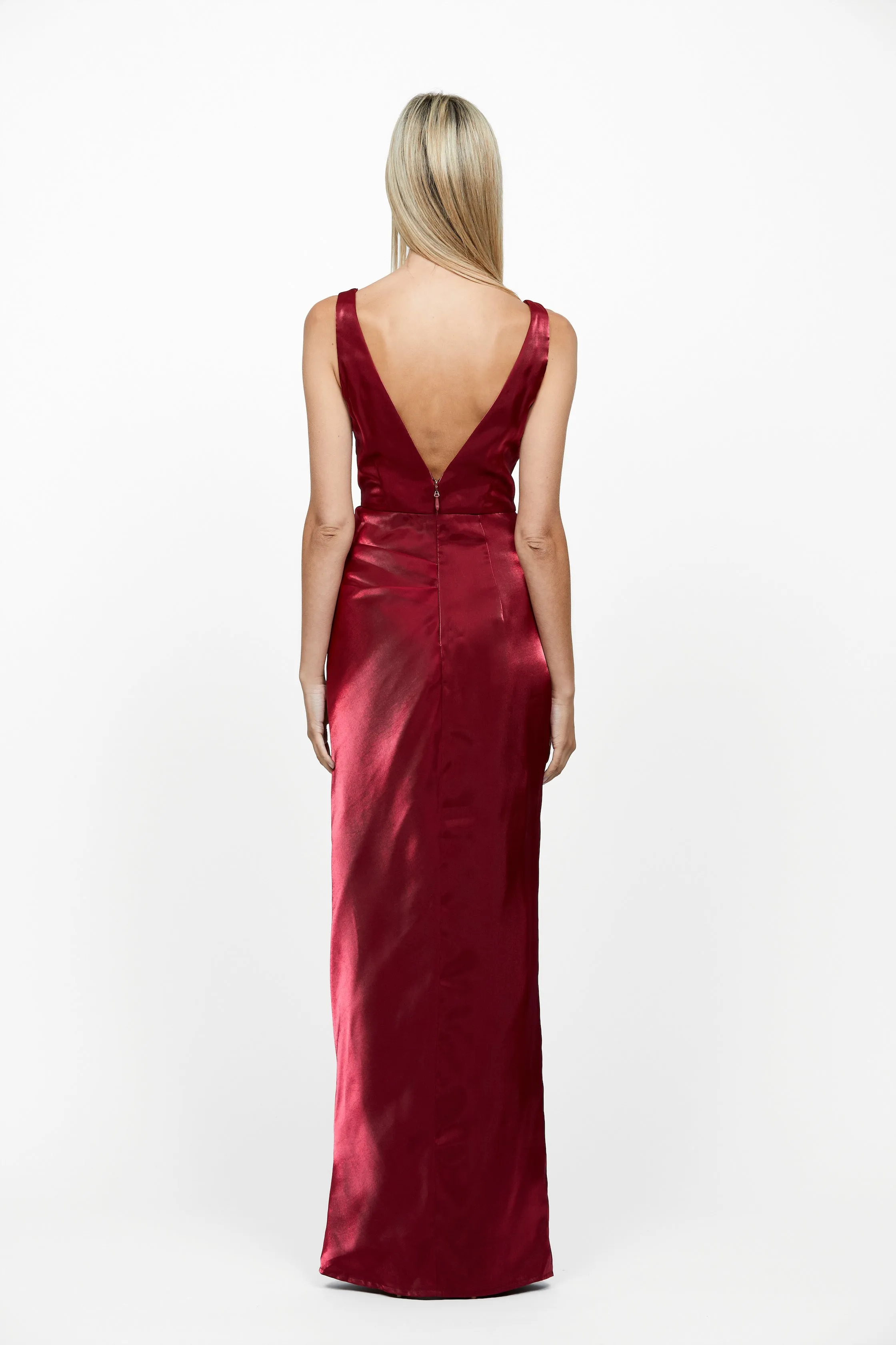 Minka Square Neck Draped Gown