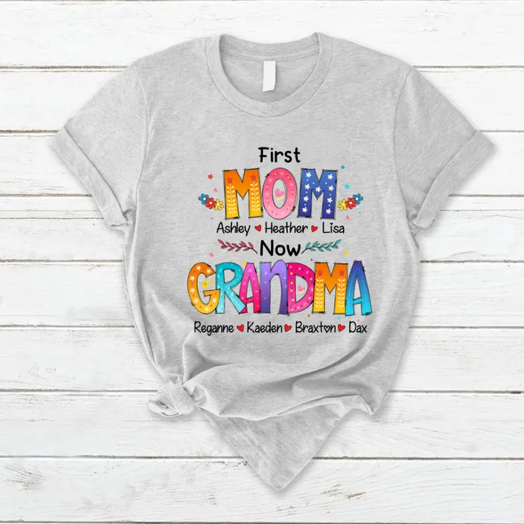 Mom and Grandma Colorful T-Shirt, Gift for Mom Grandma Mother's Day Shirt