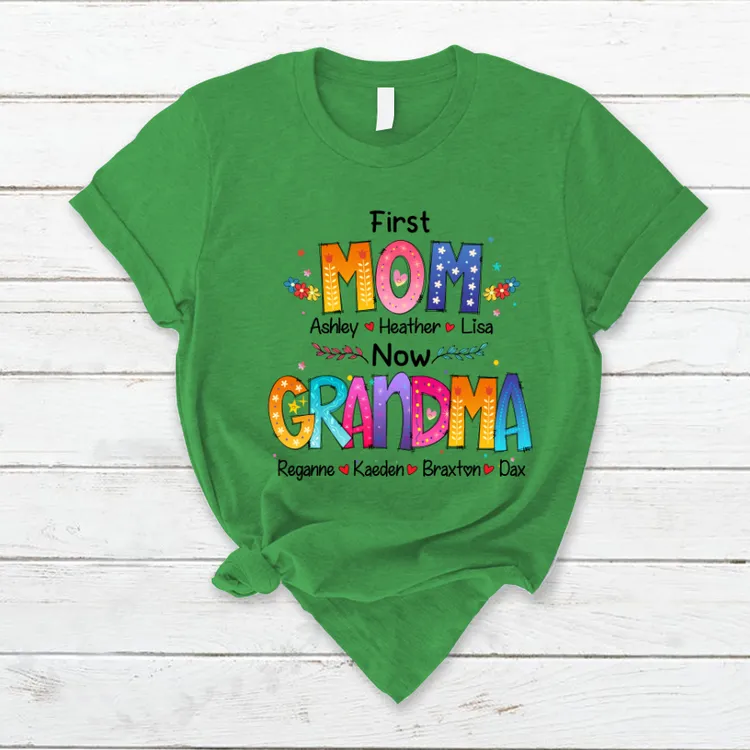 Mom and Grandma Colorful T-Shirt, Gift for Mom Grandma Mother's Day Shirt