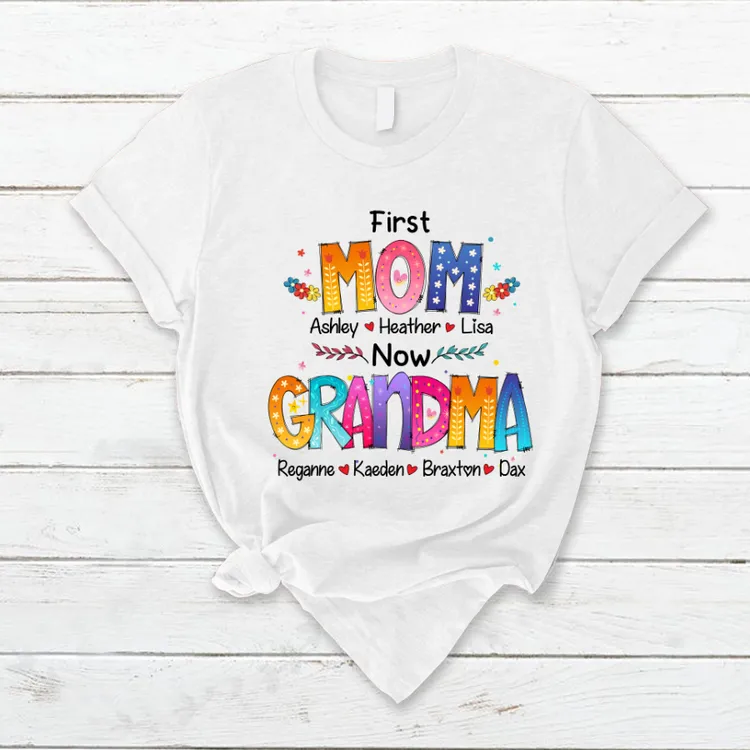 Mom and Grandma Colorful T-Shirt, Gift for Mom Grandma Mother's Day Shirt