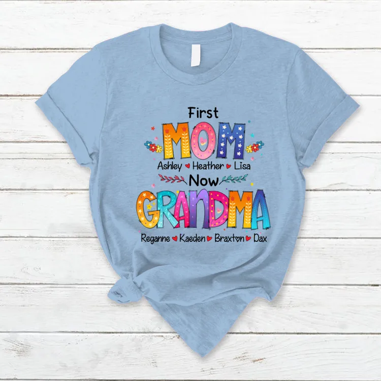 Mom and Grandma Colorful T-Shirt, Gift for Mom Grandma Mother's Day Shirt
