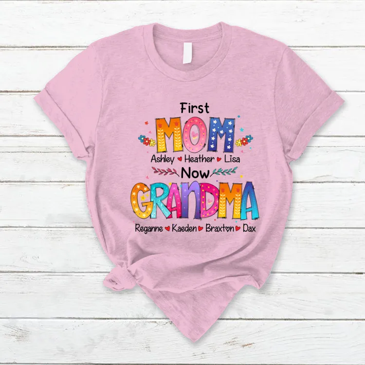 Mom and Grandma Colorful T-Shirt, Gift for Mom Grandma Mother's Day Shirt