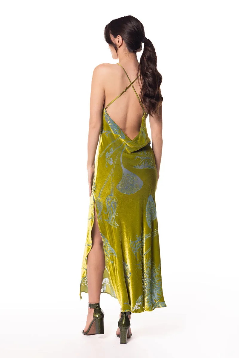 Moss Fabergé Velvet Draped Gown