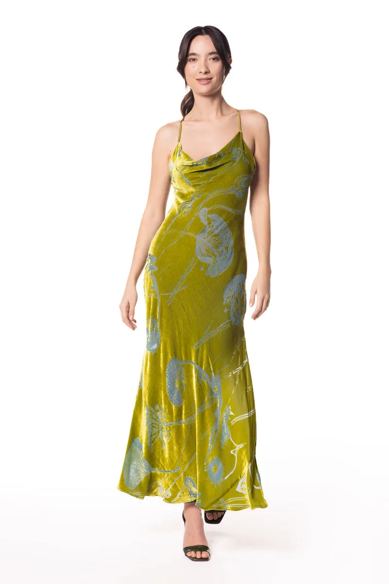 Moss Fabergé Velvet Draped Gown