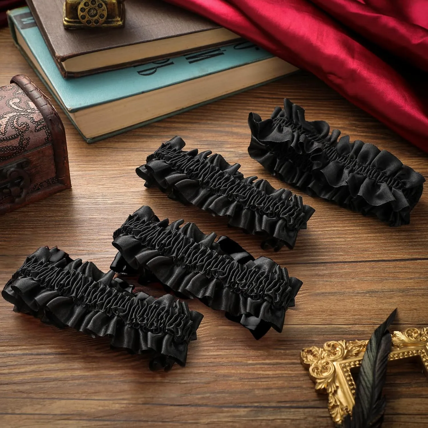 Newcotte 8 Pcs 20s Armband Garter for Men Roaring Arm Shirt Sleeve Garter Belt Costume for Halloween Party