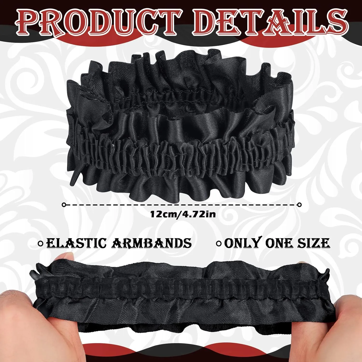 Newcotte 8 Pcs 20s Armband Garter for Men Roaring Arm Shirt Sleeve Garter Belt Costume for Halloween Party