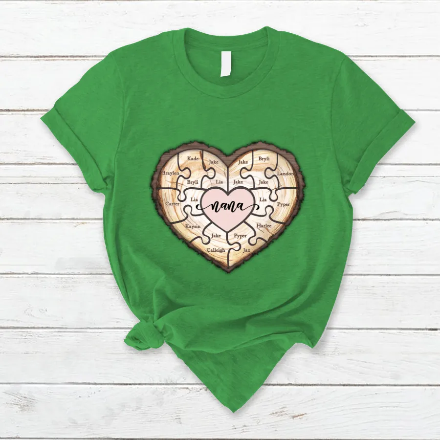 Personalized Grandma Puzzle With Grandkids Cute Mother Day T Shirt