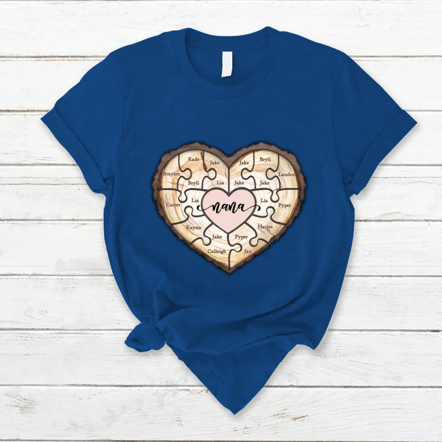Personalized Grandma Puzzle With Grandkids Cute Mother Day T Shirt