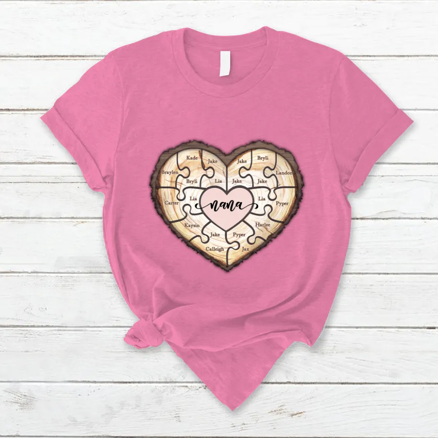 Personalized Grandma Puzzle With Grandkids Cute Mother Day T Shirt