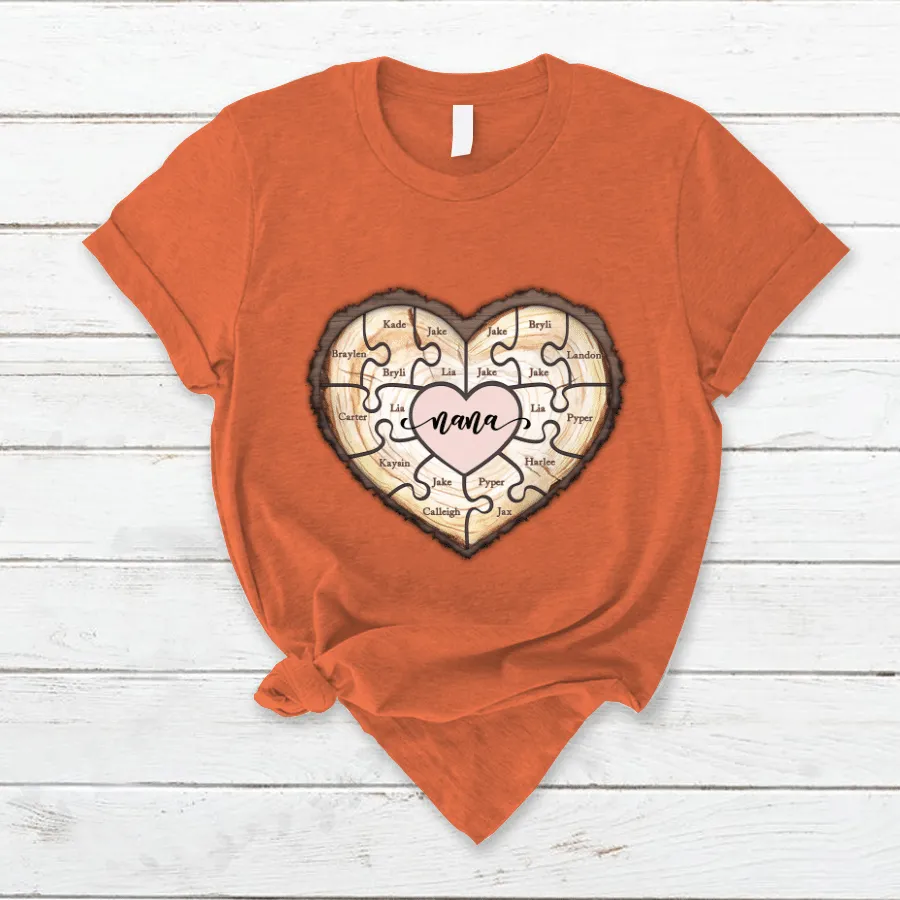 Personalized Grandma Puzzle With Grandkids Cute Mother Day T Shirt