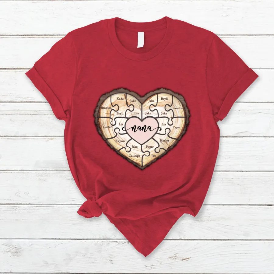 Personalized Grandma Puzzle With Grandkids Cute Mother Day T Shirt