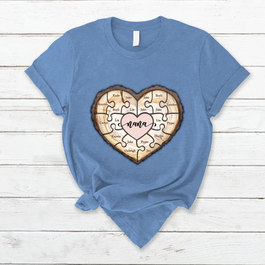 Personalized Grandma Puzzle With Grandkids Cute Mother Day T Shirt