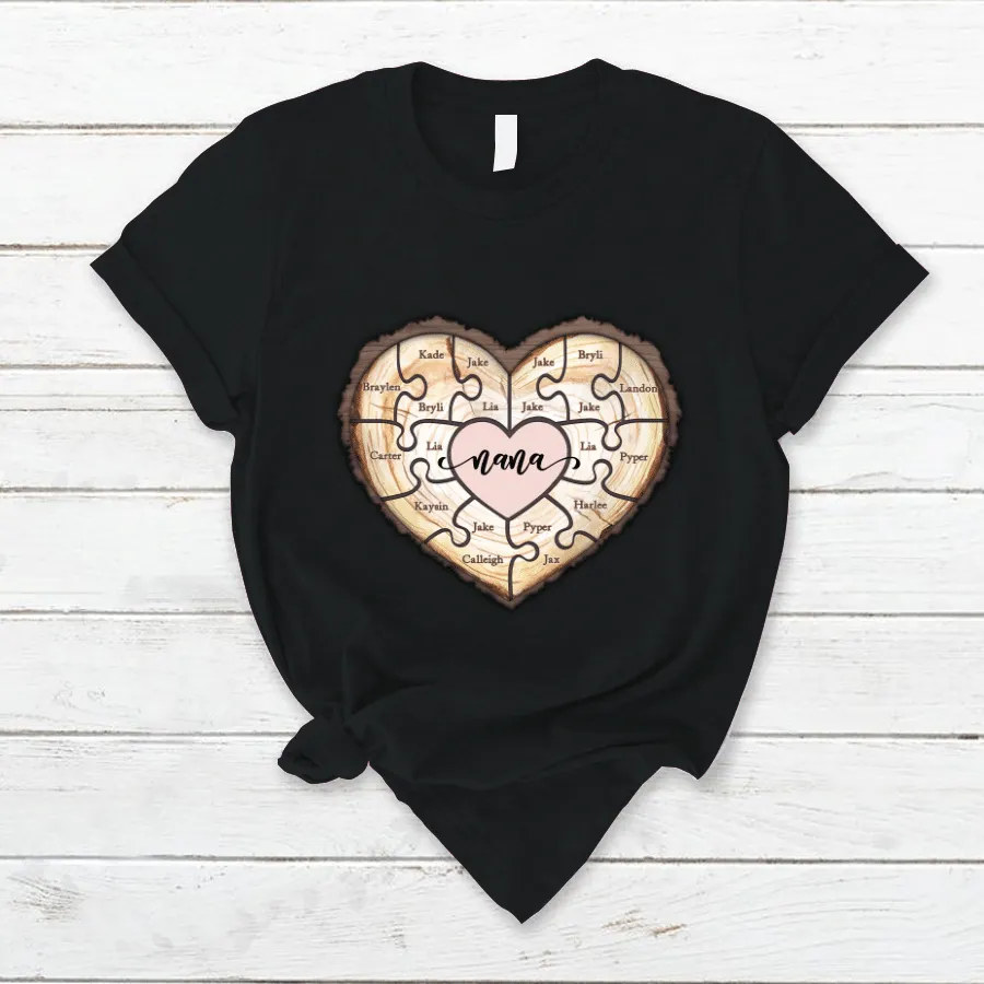 Personalized Grandma Puzzle With Grandkids Cute Mother Day T Shirt