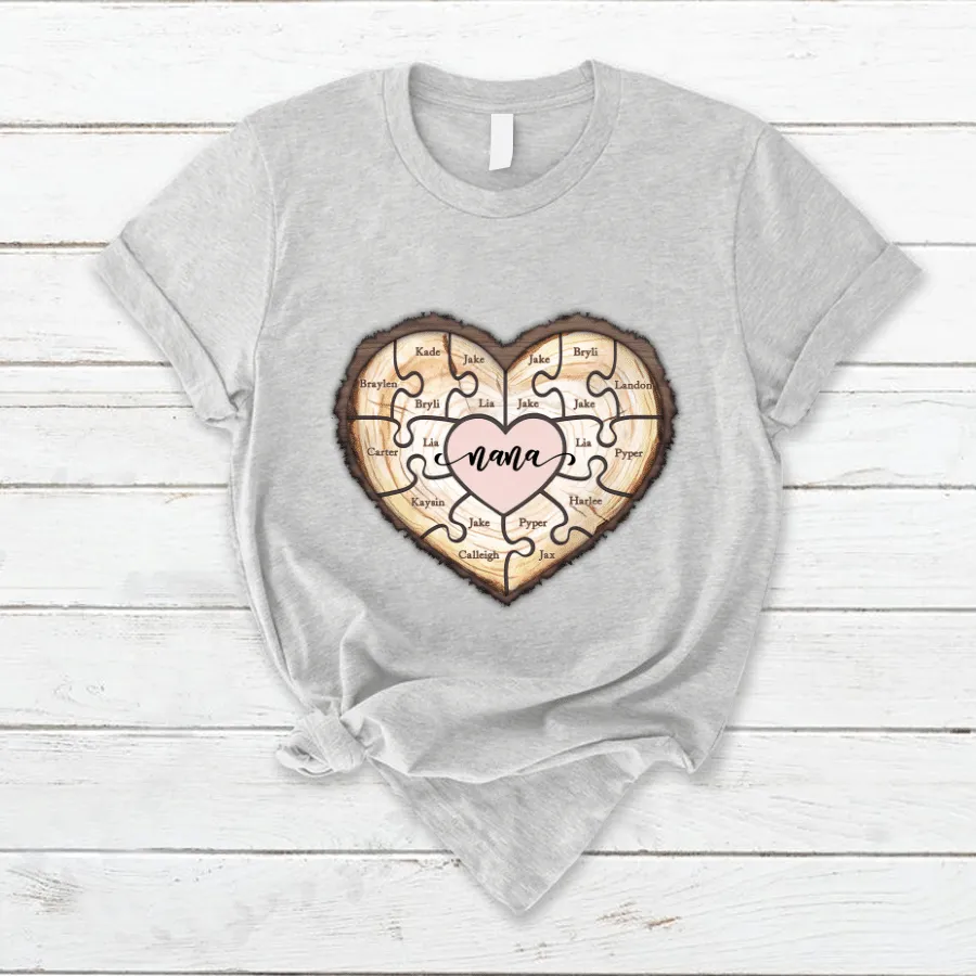 Personalized Grandma Puzzle With Grandkids Cute Mother Day T Shirt