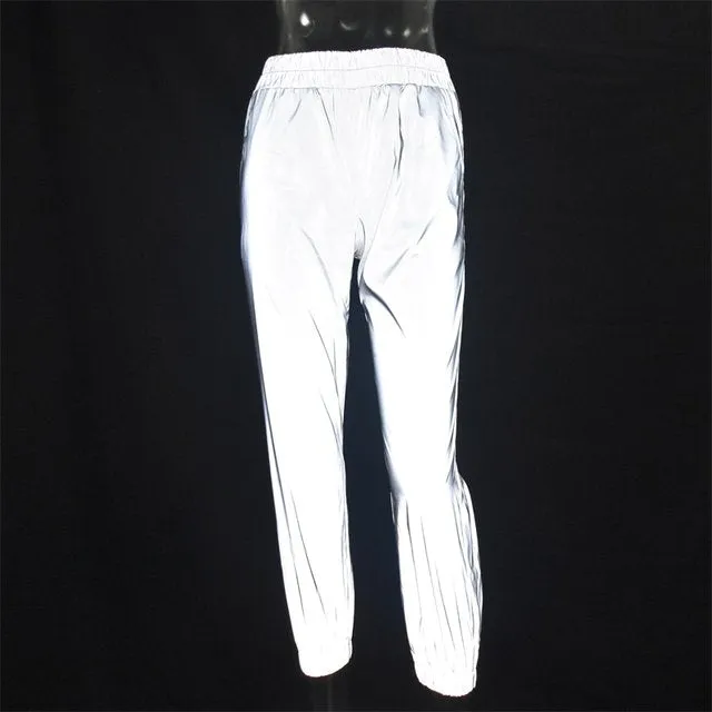 Reflective joggers track pants