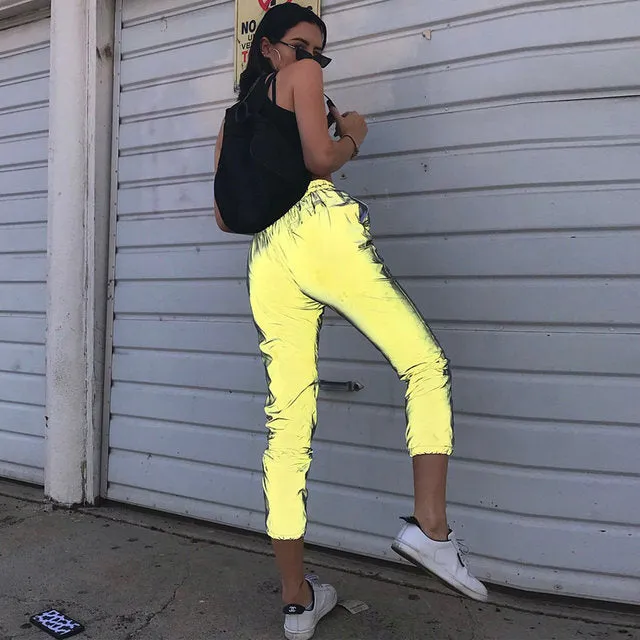 Reflective joggers track pants