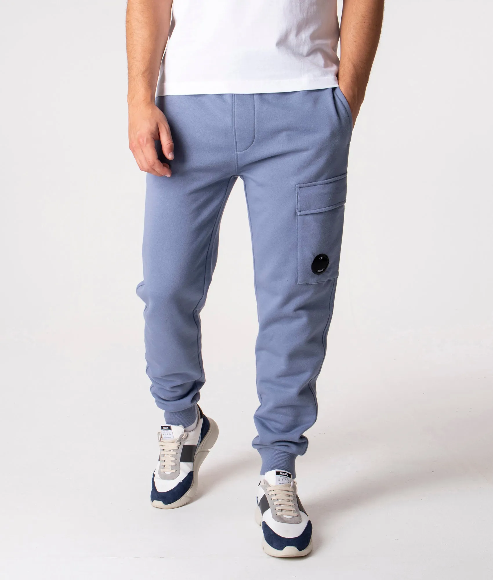 Regular Fit Diagonal Raised Fleece Cargo Joggers