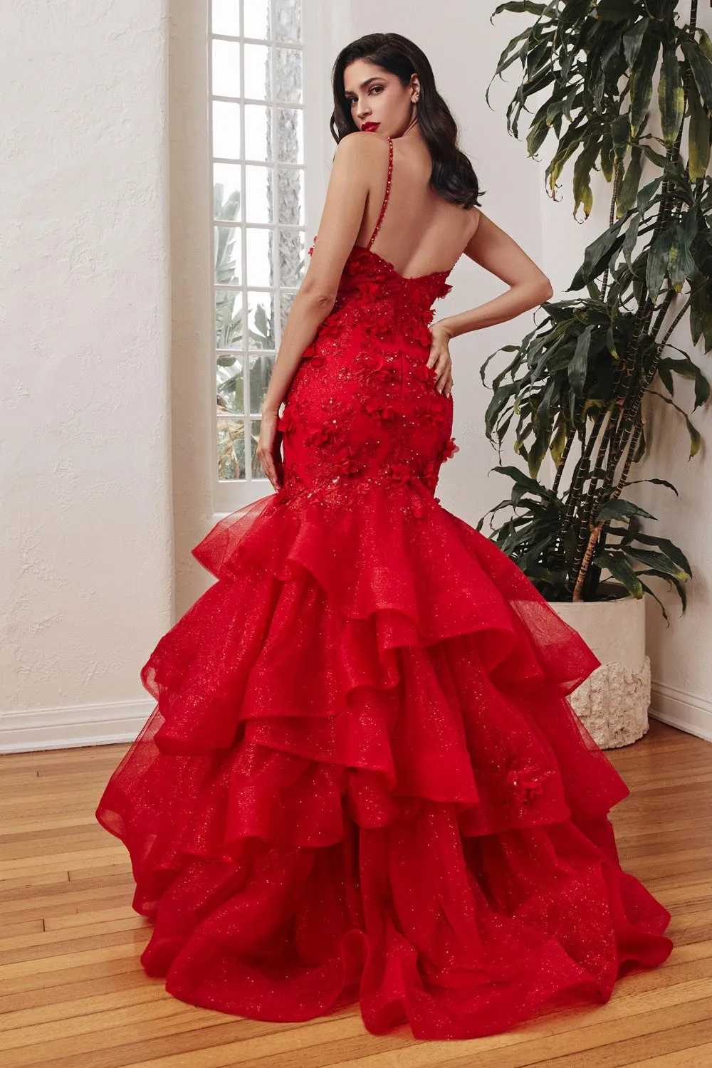 Rita Mermaid Prom Dress 740329TWR-Red LaDivine CM329