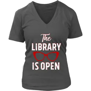 Rupaul"The Library Is Open" V-neck Tshirt
