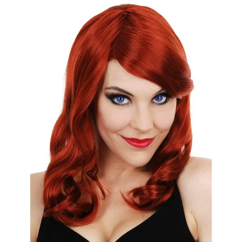 Scarlett with Side Fringe Red Wig