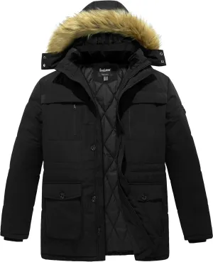 Soularge Men's Big and Tall Winter Warm Heavy Hooded Parka Jacket