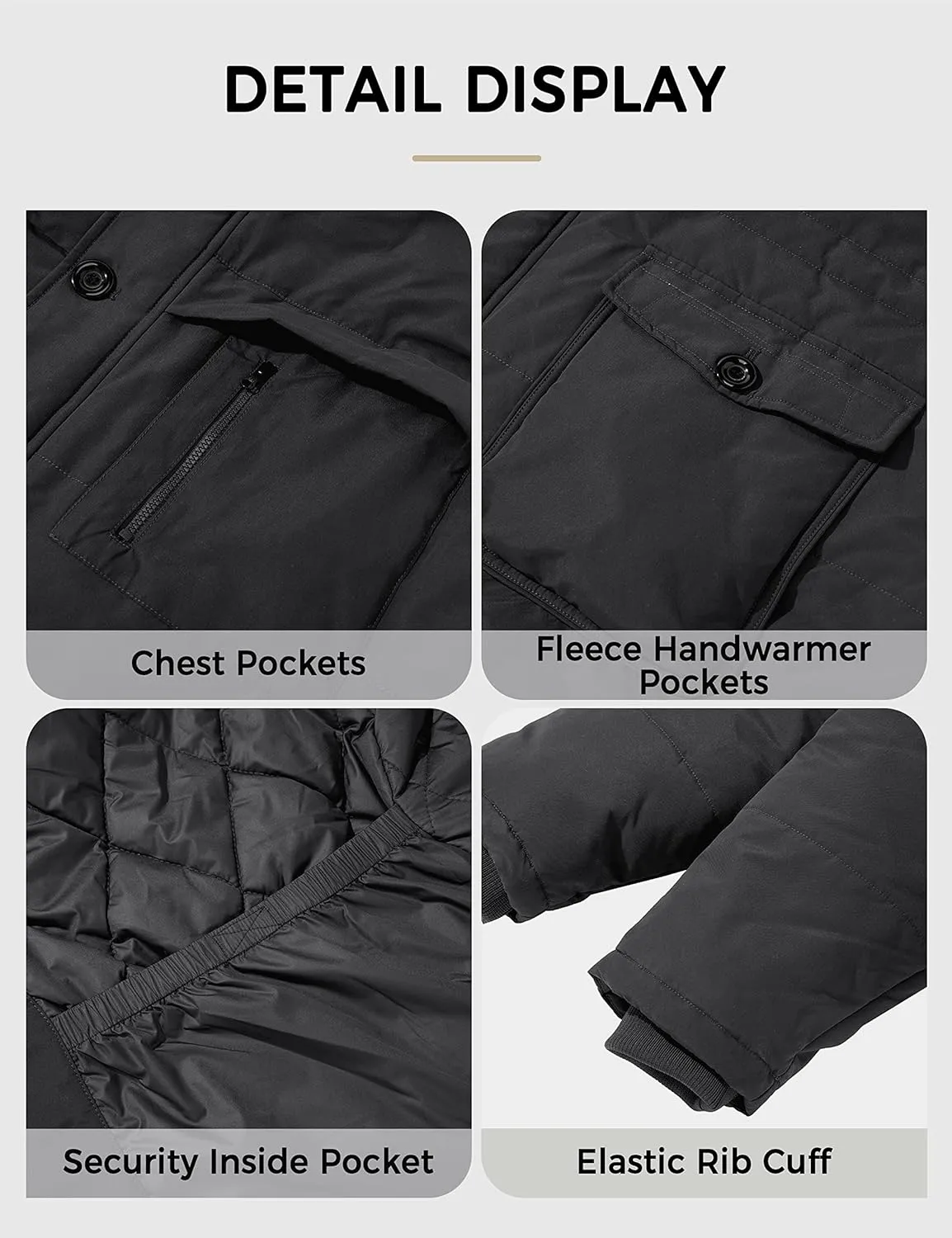 Soularge Men's Big and Tall Winter Warm Heavy Hooded Parka Jacket