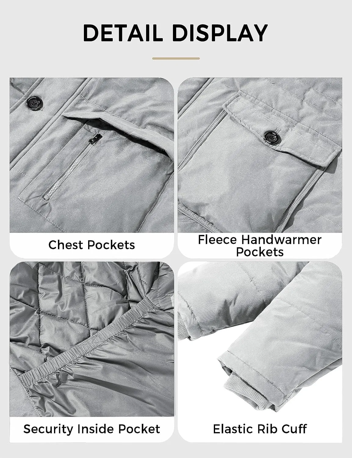Soularge Men's Big and Tall Winter Warm Heavy Hooded Parka Jacket