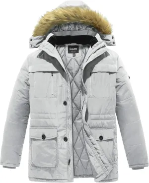 Soularge Men's Big and Tall Winter Warm Heavy Hooded Parka Jacket