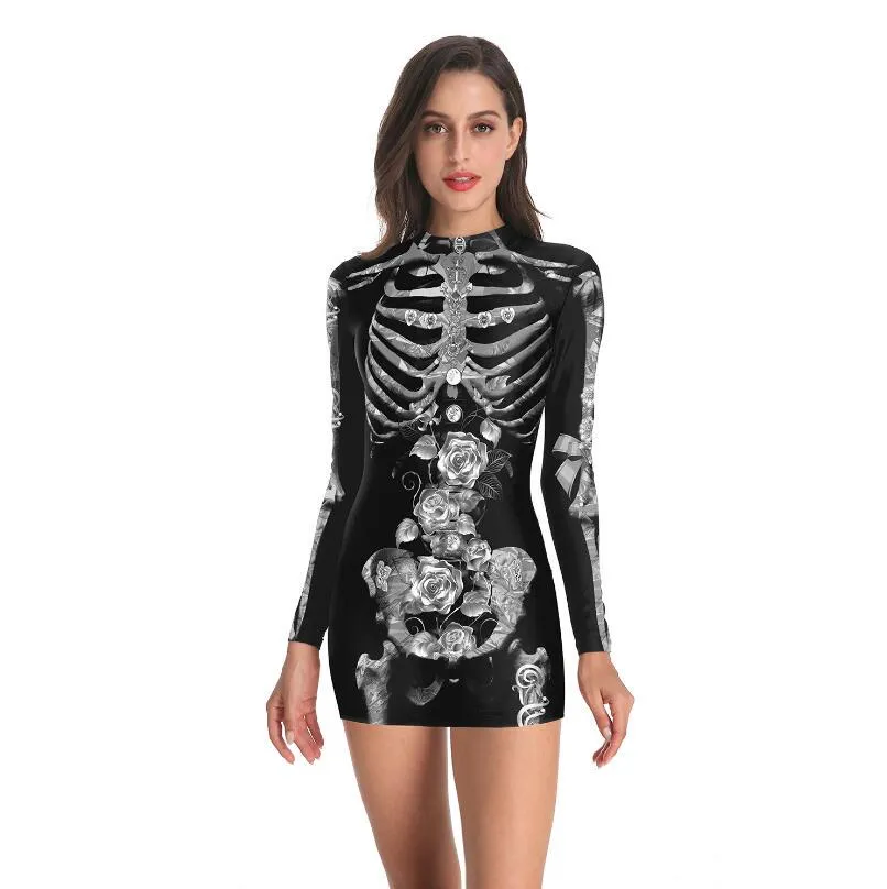 Women's Bloody Nurse Cosplay Halloween Sexy Tight Dress Party Party Women's Long Sleeve Dress