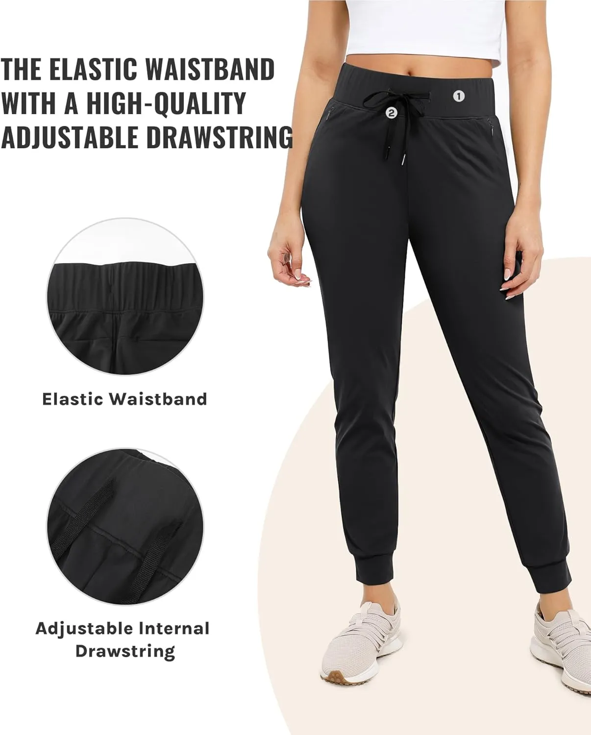 Womens Joggers with Pockets Ultra Soft Tapered Leg Joggers for Workouts and Running