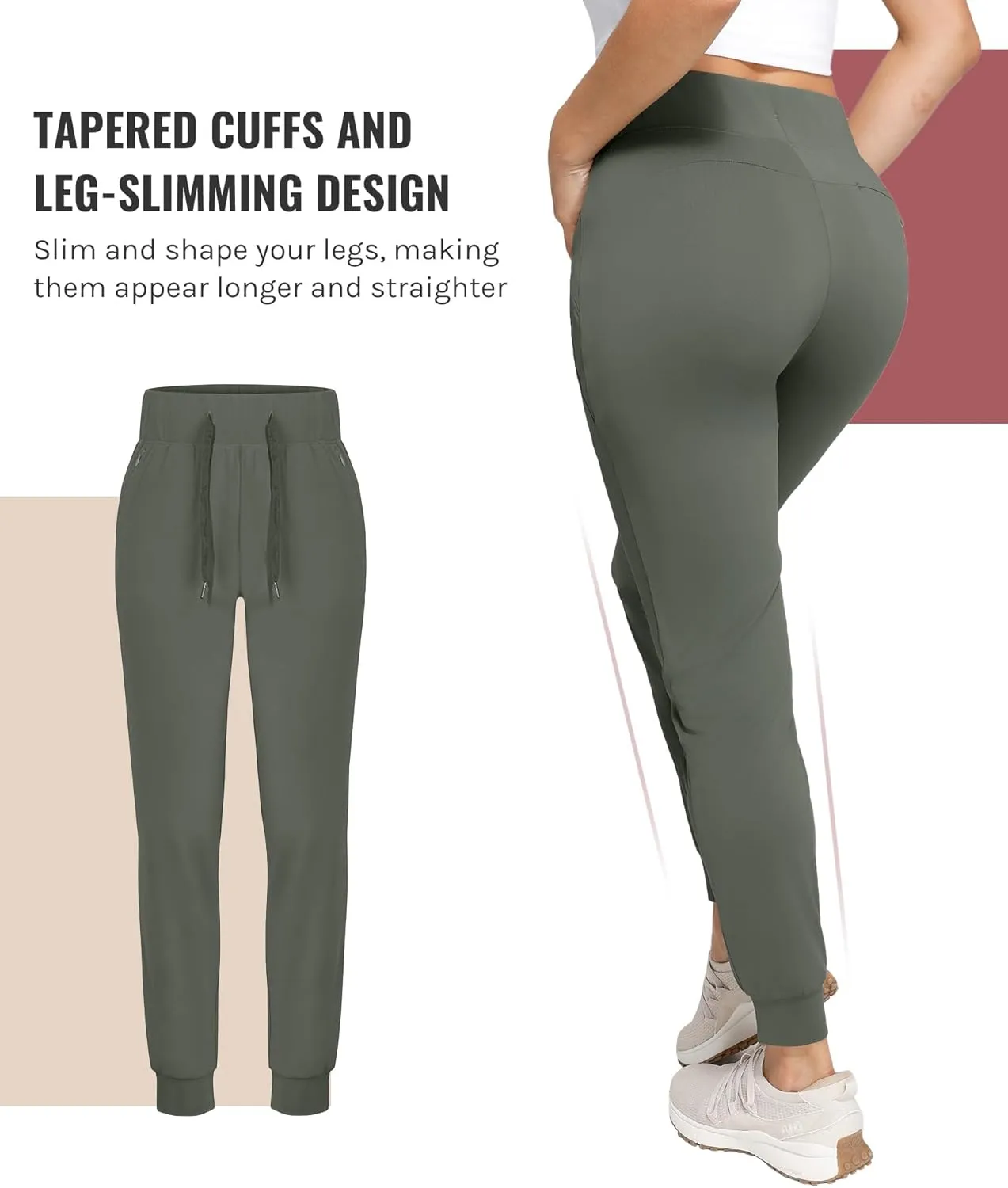 Womens Joggers with Pockets Ultra Soft Tapered Leg Joggers for Workouts and Running