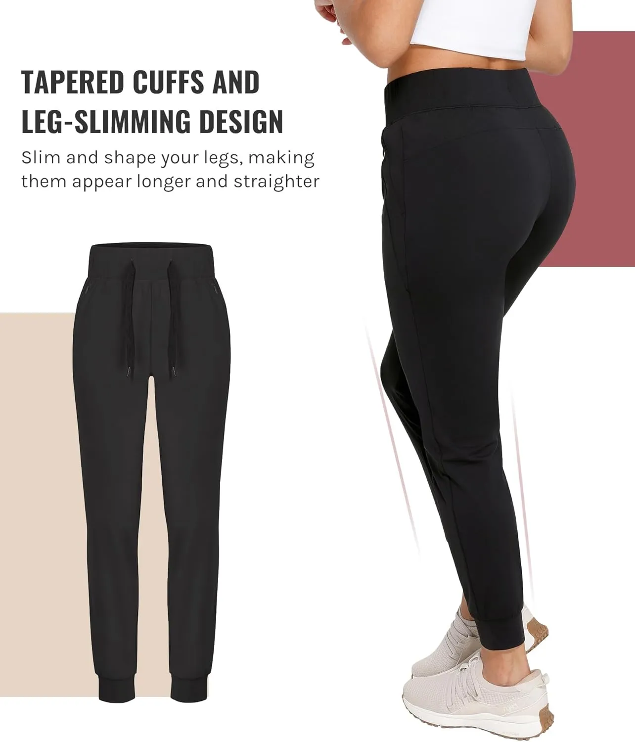 Womens Joggers with Pockets Ultra Soft Tapered Leg Joggers for Workouts and Running